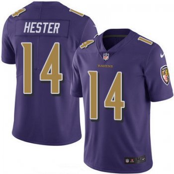 Men's Baltimore Ravens #14 Devin Hester Purple 2016 Color Rush Stitched NFL Nike Limited Jersey