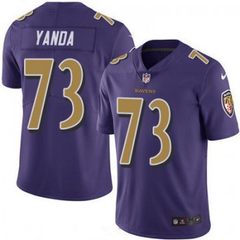 Men's Baltimore Ravens #73 Marshal Yanda Purple 2016 Color Rush Stitched NFL Nike Limited Jersey