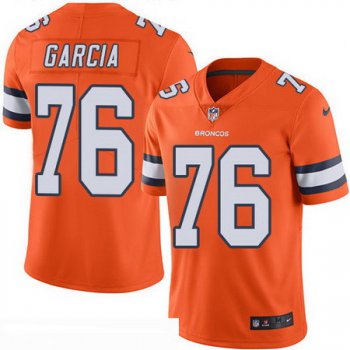 Men's Denver Broncos #76 Max Garcia Orange 2016 Color Rush Stitched NFL Nike Limited Jersey