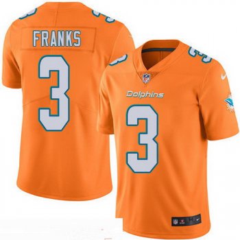 Men's Miami Dolphins #3 Andrew Franks Orange 2016 Color Rush Stitched NFL Nike Limited Jersey