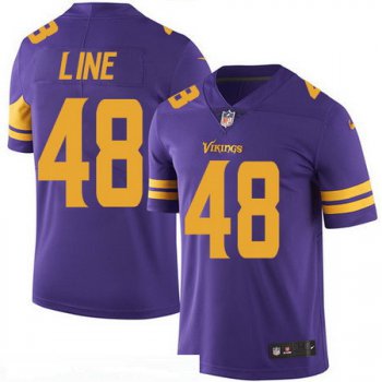 Men's Minnesota Vikings #48 Zach Line Purple 2016 Color Rush Stitched NFL Nike Limited Jersey