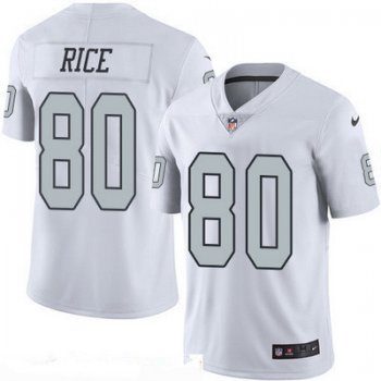 Men's Oakland Raiders #80 Jerry Rice Retired White 2016 Color Rush Stitched NFL Nike Limited Jersey
