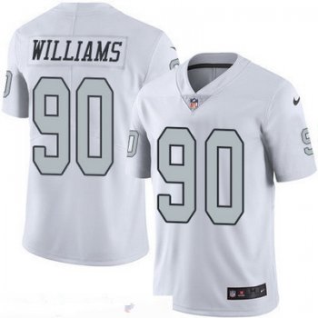 Men's Oakland Raiders #90 Dan Williams White 2016 Color Rush Stitched NFL Nike Limited Jersey