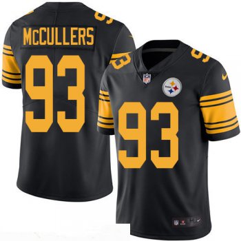 Men's Pittsburgh Steelers #93 Daniel McCullers Black 2016 Color Rush Stitched NFL Nike Limited Jersey
