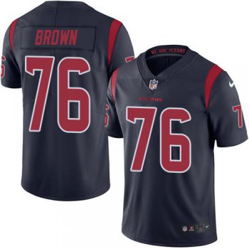 Nike Texans #76 Duane Brown Navy Blue Men's Stitched NFL Limited Rush Jersey