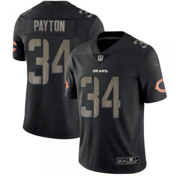 Nike Bears #34 Walter Payton Black Men's Stitched NFL Limited Rush Impact Jersey