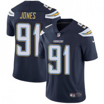 Nike Chargers #91 Justin Jones Navy Blue Team Color Men's Stitched NFL Vapor Untouchable Limited Jersey
