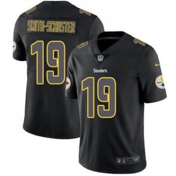 Nike Pittsburgh Steelers #19 JuJu Smith-Schuster Black Men's Stitched NFL Limited Rush Impact Jersey
