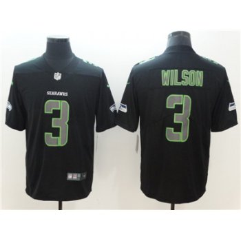 Nike Seattle Seahawks #3 Russell Wilson Black Impact Limited Jersey