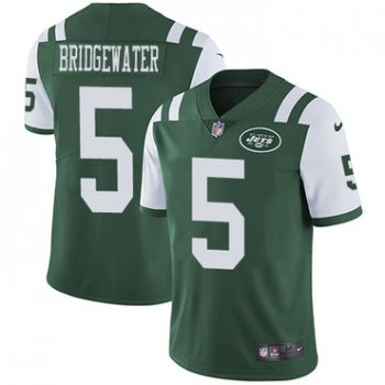 Nike New York Jets #5 Teddy Bridgewater Green Team Color Men's Stitched NFL Vapor Untouchable Limited Jersey