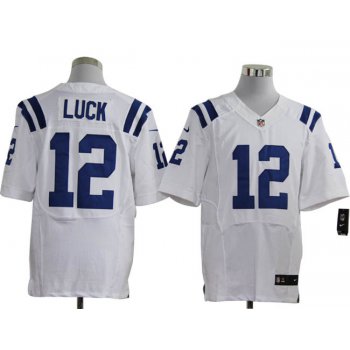 Size 60 4XL-Andrew Luck Indianapolis Colts #12 White Stitched Nike Elite NFL Jerseys