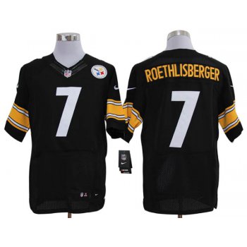 Size 60 4XL-Ben Roethlisberger Pittsburgh Steelers #7 Black Stitched Nike Elite NFL Jerseys