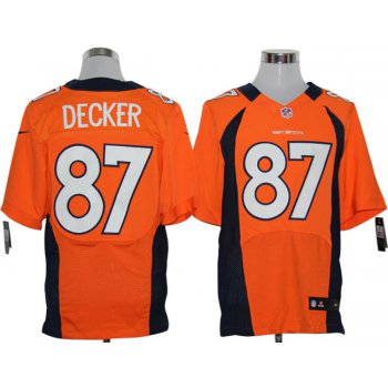 Size 60 4XL-Eric Decker Denver Broncos #87 Orange Stitched Nike Elite NFL Jerseys
