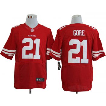 Size 60 4XL-Frank Gore San Francisco 49ers #21 Red Stitched Nike Elite NFL Jerseys