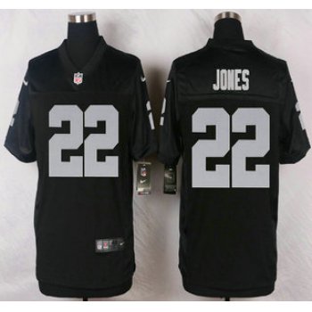 Oakland Raiders #22 Taiwan Jones Nike Black Elite Jersey