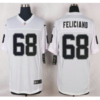Oakland Raiders #68 Jon Feliciano Nike White Elite Jersey