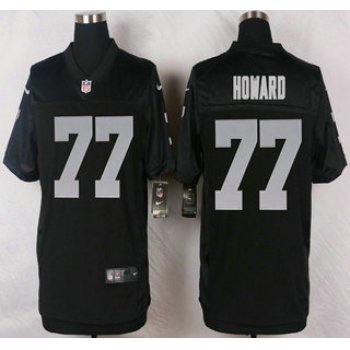 Oakland Raiders #77 Austin Howard Nike Black Elite Jersey