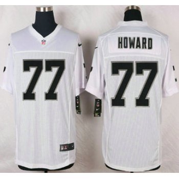Oakland Raiders #77 Austin Howard Nike White Elite Jersey