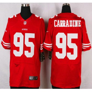 San Francisco 49ers #95 Tank Carradine Nike Red Elite Jersey