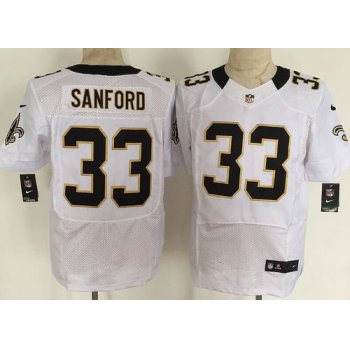 Men's New Orleans Saints #33 Jamarca Sanford Nike White Elite Jersey