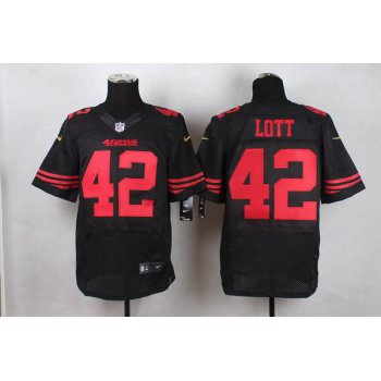 Men's San Francisco 49ers #42 Ronnie Lott 2015 Nike Black Elite Jersey