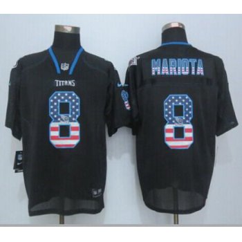 Men's Tennessee Titans #8 Marcus Mariota 2014 NIKE USA Flag Fashion Black Elite Jersey