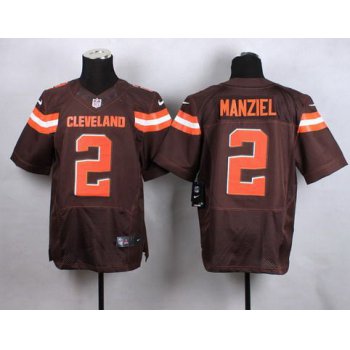 Nike Cleveland Browns #2 Johnny Manziel 2015 Brown Elite Jersey