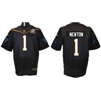 Men's Carolina Panthers #1 Cam Newton Black 2016 Pro Bowl Nike Elite Jersey