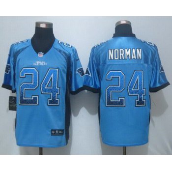 Men's Carolina Panthers #24 Josh Norman Light Blue Drift Fashion NFL Nike Elite Jersey