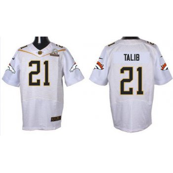 Men's Denver Broncos #21 Aqib Talib White 2016 Pro Bowl Nike Elite Jersey