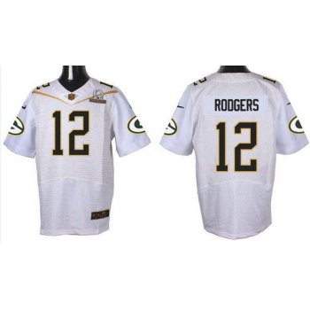 Men's Green Bay Packers #12 Aaron Rodgers White 2016 Pro Bowl Nike Elite Jersey