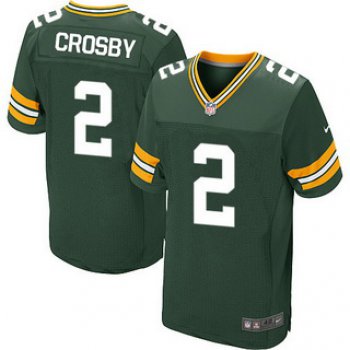 Men's Green Bay Packers #2 Mason Crosby Green Team Color NFL Nike Elite Jersey