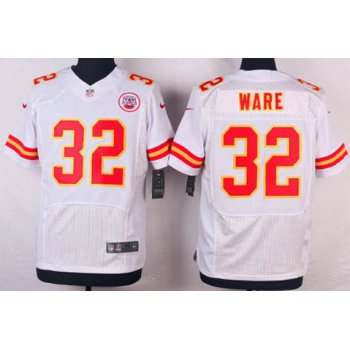 Men's Kansas City Chiefs #32 Spencer Ware White Road NFL Nike Elite Jersey