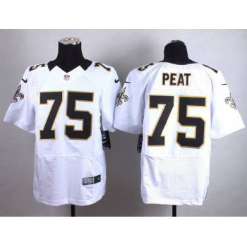 Nike New Orleans Saints #75 Andrus Peat White Elite Jersey