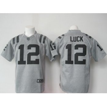 Men's Indianapolis Colts #12 Andrew Luck Nike Gray Gridiron 2015 NFL Gray Limited Jersey