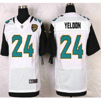 Men's Jacksonville Jaguars #24 T. J. Yeldon White Road NFL Nike Elite Jersey