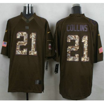 Men's New York Giants #21 Landon Collins Green Salute to Service 2015 NFL Nike Limited Jersey