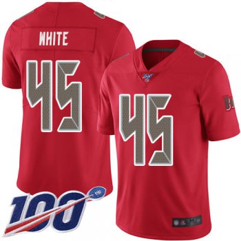Nike Buccaneers #45 Devin White Red Men's Stitched NFL Limited Rush 100th Season Jersey