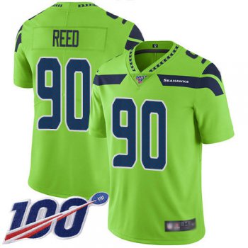 Nike Seahawks #90 Jarran Reed Green Men's Stitched NFL Limited Rush 100th Season Jersey