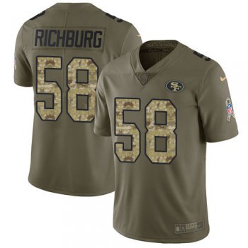 Nike 49ers #58 Weston Richburg Olive Camo Men's Stitched NFL Limited 2017 Salute To Service Jersey