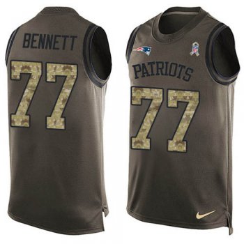 Nike Patriots #77 Michael Bennett Green Men's Stitched NFL Limited Salute To Service Tank Top Jersey
