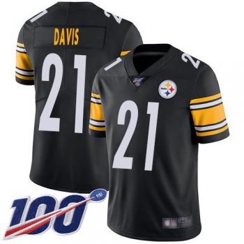 Nike Steelers #21 Sean Davis Black Team Color Men's Stitched NFL 100th Season Vapor Limited Jersey