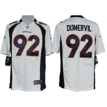 Nike Denver Broncos #92 Elvis Dumervil White Limited Jersey