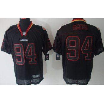 Nike San Francisco 49ers #94 Justin Smith Lights Out Black Elite Jersey
