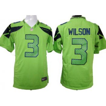 Nike Seattle Seahawks #3 Russell Wilson Green Game Jersey