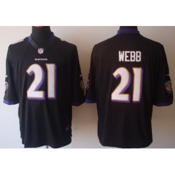 Nike Baltimore Ravens #21 Lardarius Webb Black Limited Jersey