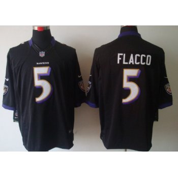 Nike Baltimore Ravens #5 Joe Flacco Black Limited Jersey