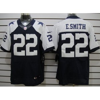 Nike Dallas Cowboys #22 Emmitt Smith Blue Thanksgiving Elite Jersey