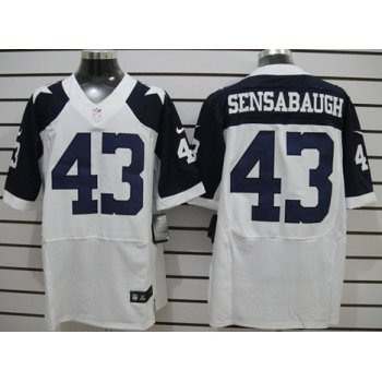 Nike Dallas Cowboys #43 Gerald Sensabaugh White Thanksgiving Elite Jersey