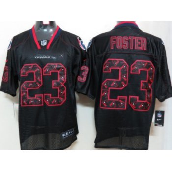 Nike Houston Texans #23 Arian Foster Lights Out Black Ornamented Elite Jersey